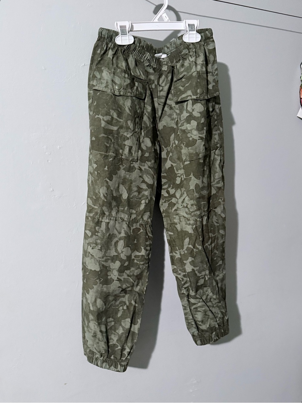 GAP Kids Olive Green Floral Cargo Jogger Pants